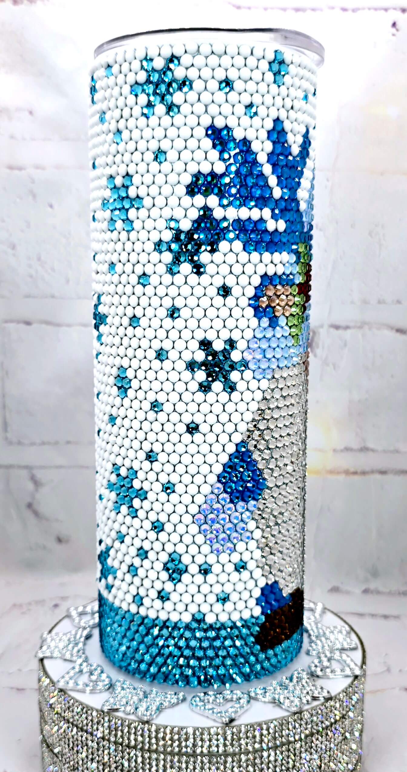 1012 Blue Gnome 20oz Rhinestone Tumbler