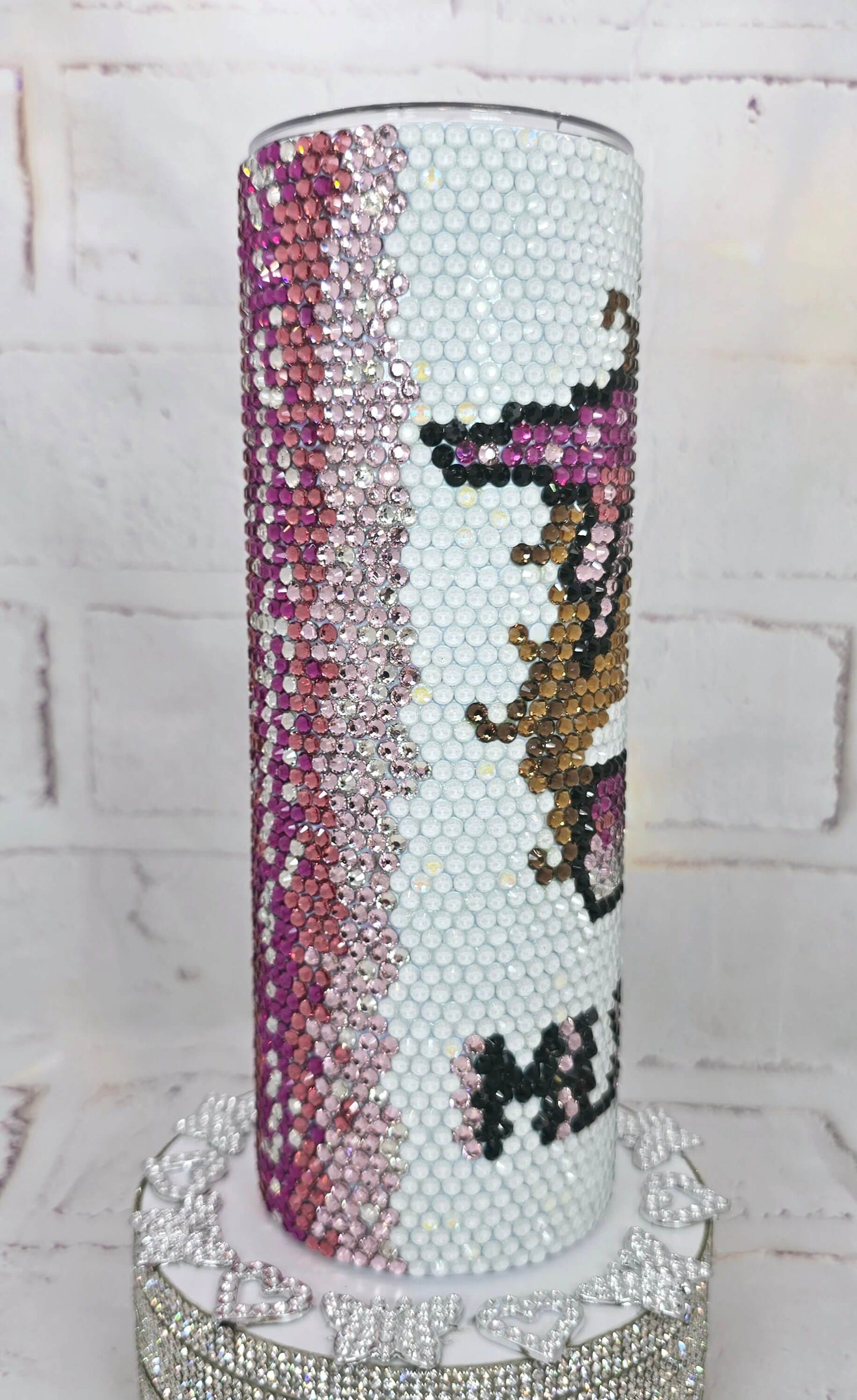 1029P Mum Life Pink 20oz Rhinestone Tumbler