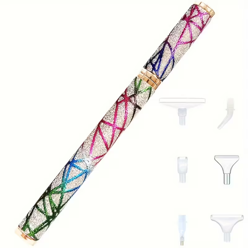 Glitter Rhinestone Diamond Painting Pen – 5D Drill Pen with Multiple Tips | Sparkly Craft Tool (5 Colours)
