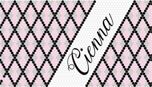 5018 Personalised Lucky Diamond Black & Pink