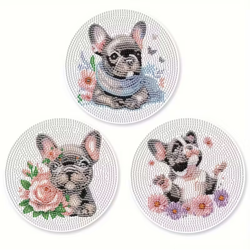 Place Mat Kit Set Of 3 French Bull Dogs