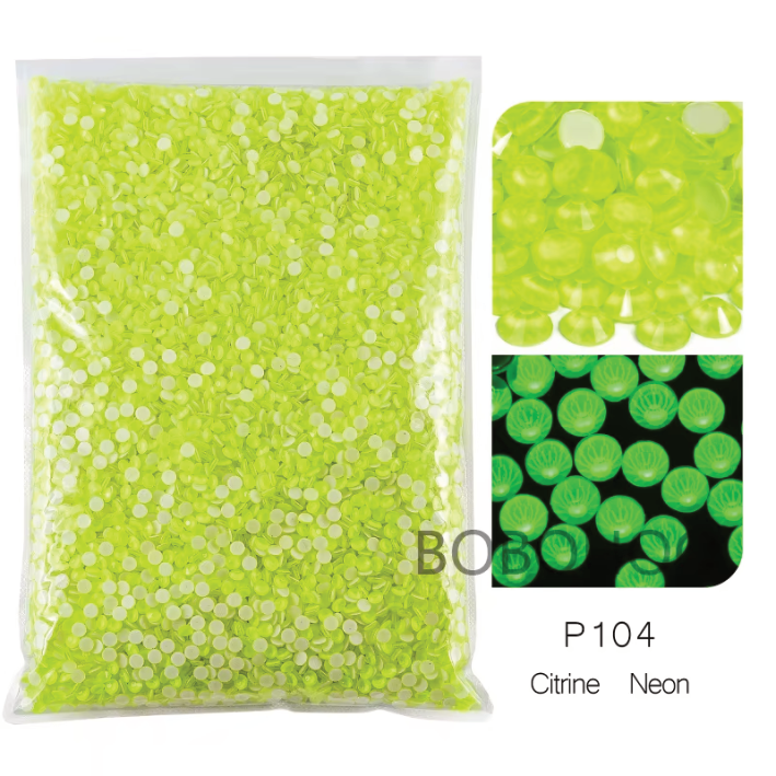 Glass Rhinestones Flat Back Non Hotfix SS16 Colour P104 Citrine Neon, 4 Pack Sizes Available