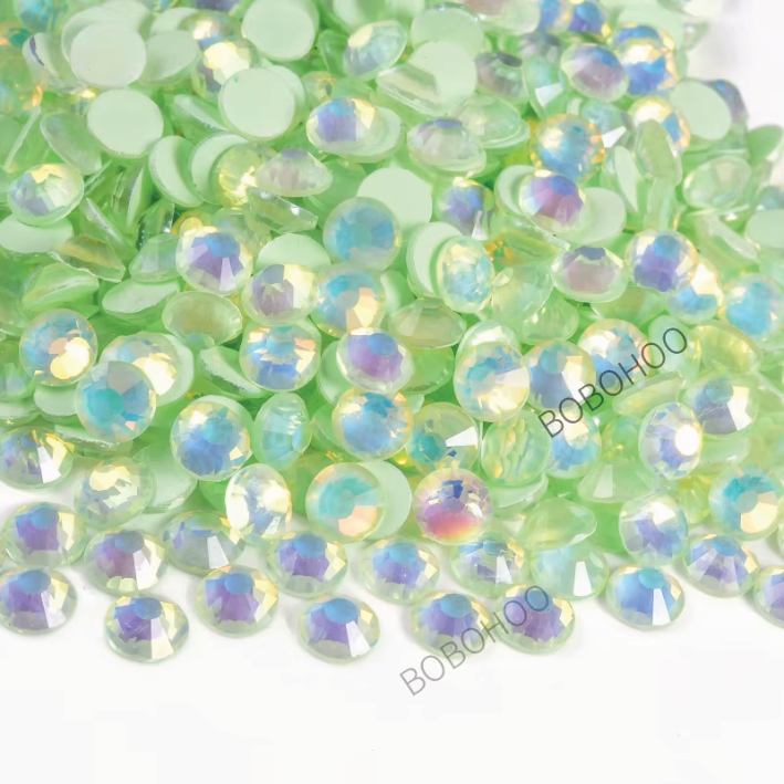 Glass Rhinestones Flat Back Non Hotfix SS16 Colour P118 Lt Peridot Luminous Opal, 4 Pack Sizes Available (Copy)