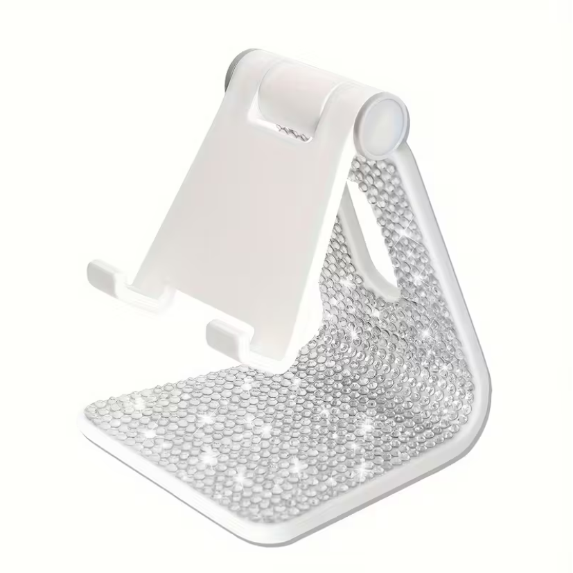 Sparkly Rhinestone Phone Stand – Adjustable Desk Holder for Smartphones