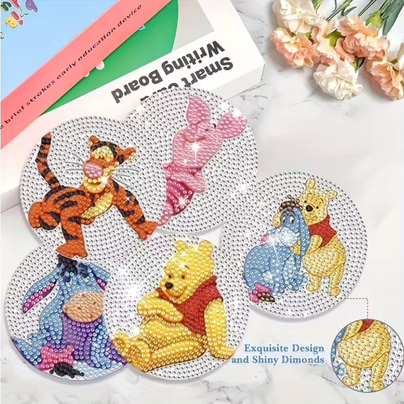 Set 20 Cup Coasters 8 Cute Bear Design