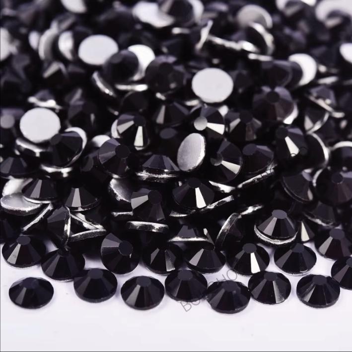 Glass Rhinestones Flat Back Non Hotfix SS10 Colour Jet Black P2