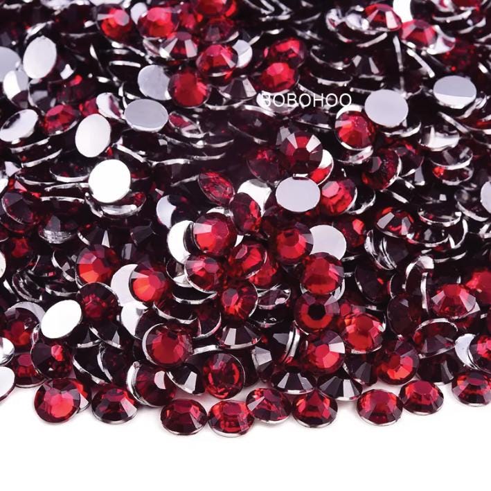 Glass Rhinestones Flat Back Non Hotfix SS16 Colour P27 Dk Siam, 4 Pack Sizes Available
