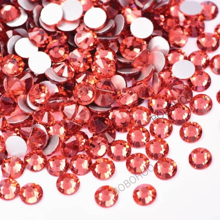 Glass Rhinestones Flat Back Non Hotfix SS16 Colour P98 Padparadscha, 4 Pack Sizes Available