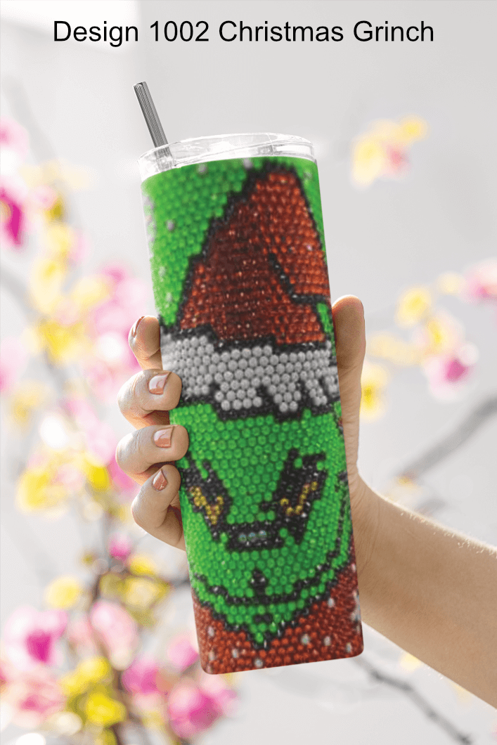 1002 Christmas G 20oz Rhinestone Tumbler