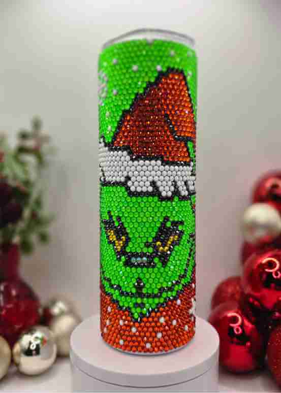 1002 Christmas G 20oz Rhinestone Tumbler