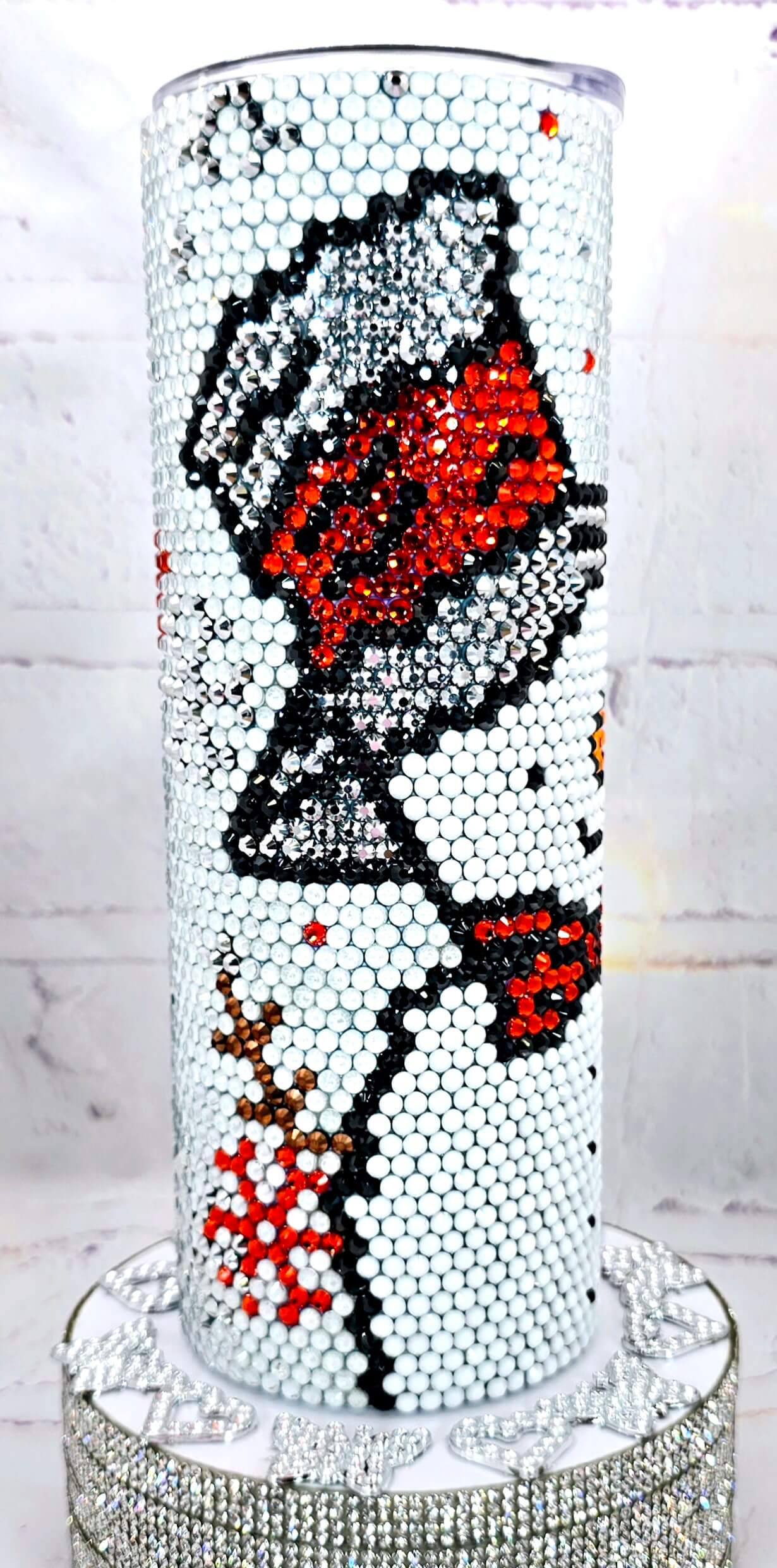 1003 Snowman Orange 20oz Rhinestone Tumbler