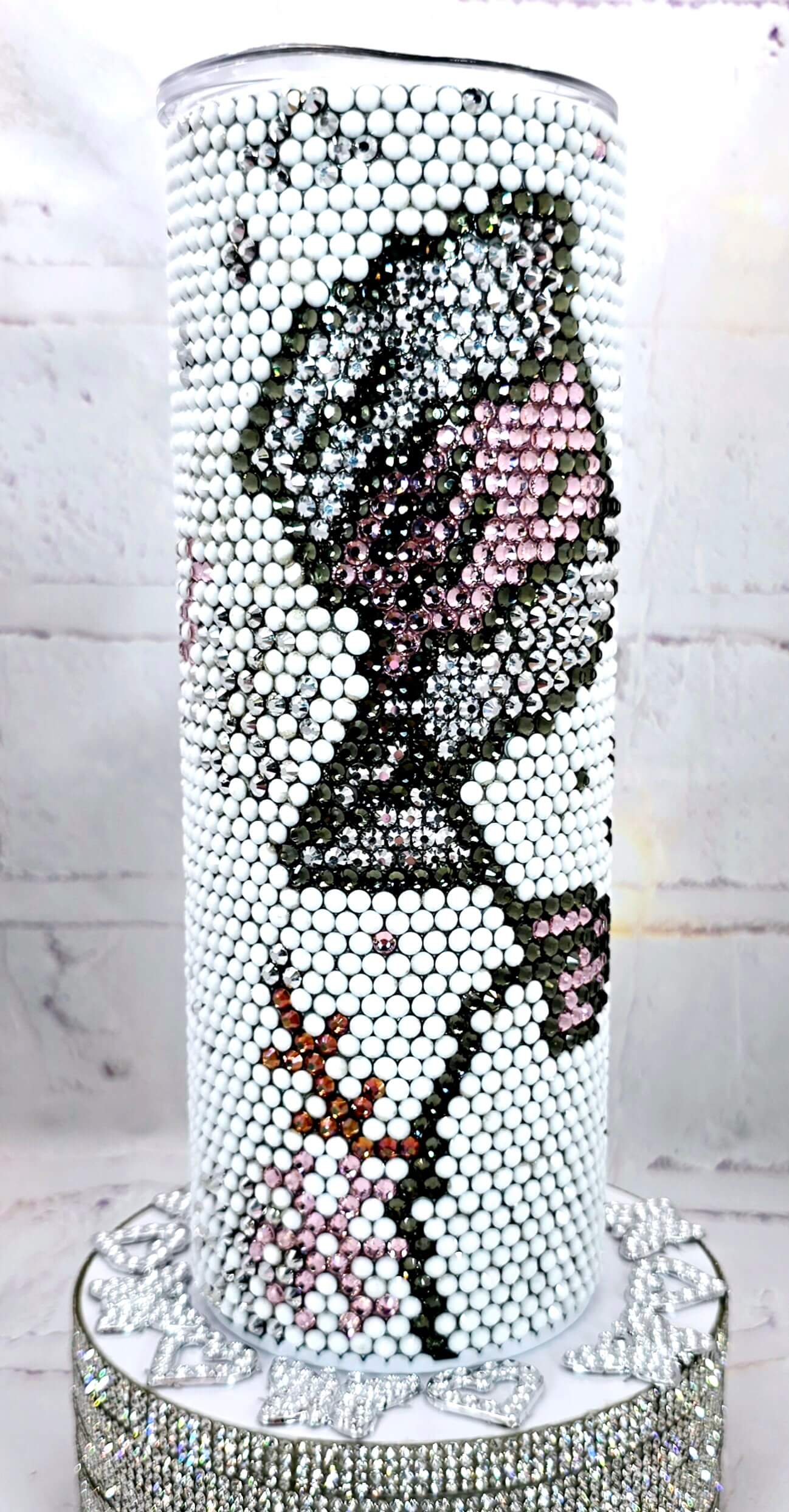 1003 Snowman Pink 20oz Rhinestone Tumbler