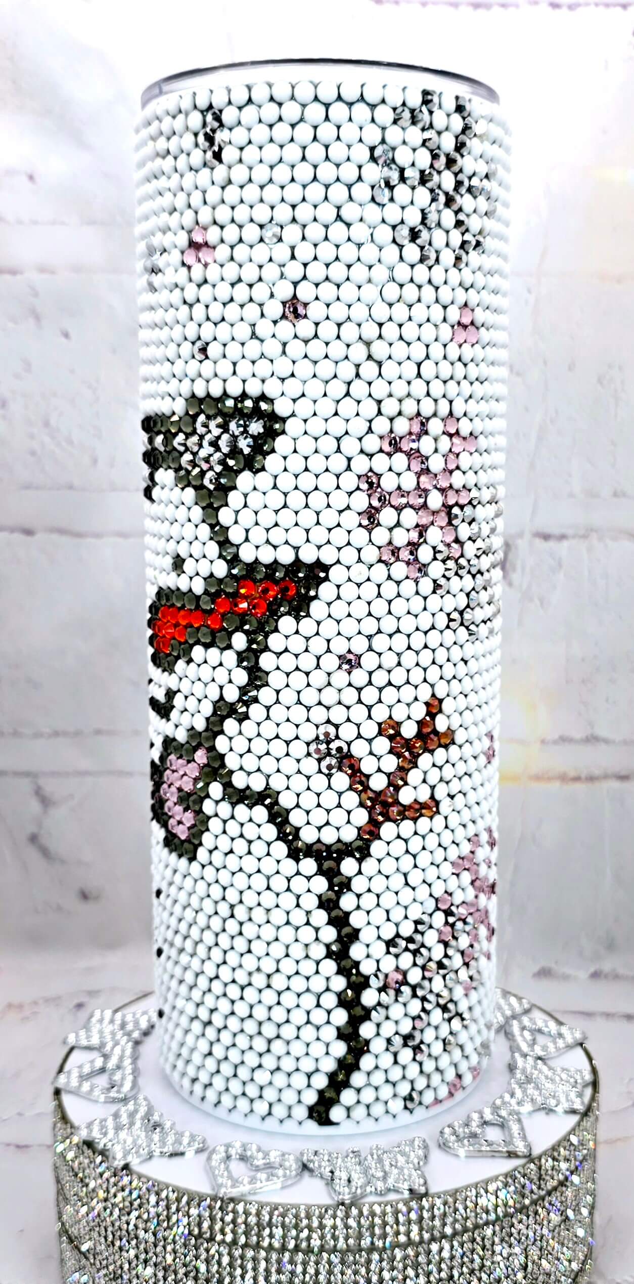 1003 Snowman Pink 20oz Rhinestone Tumbler