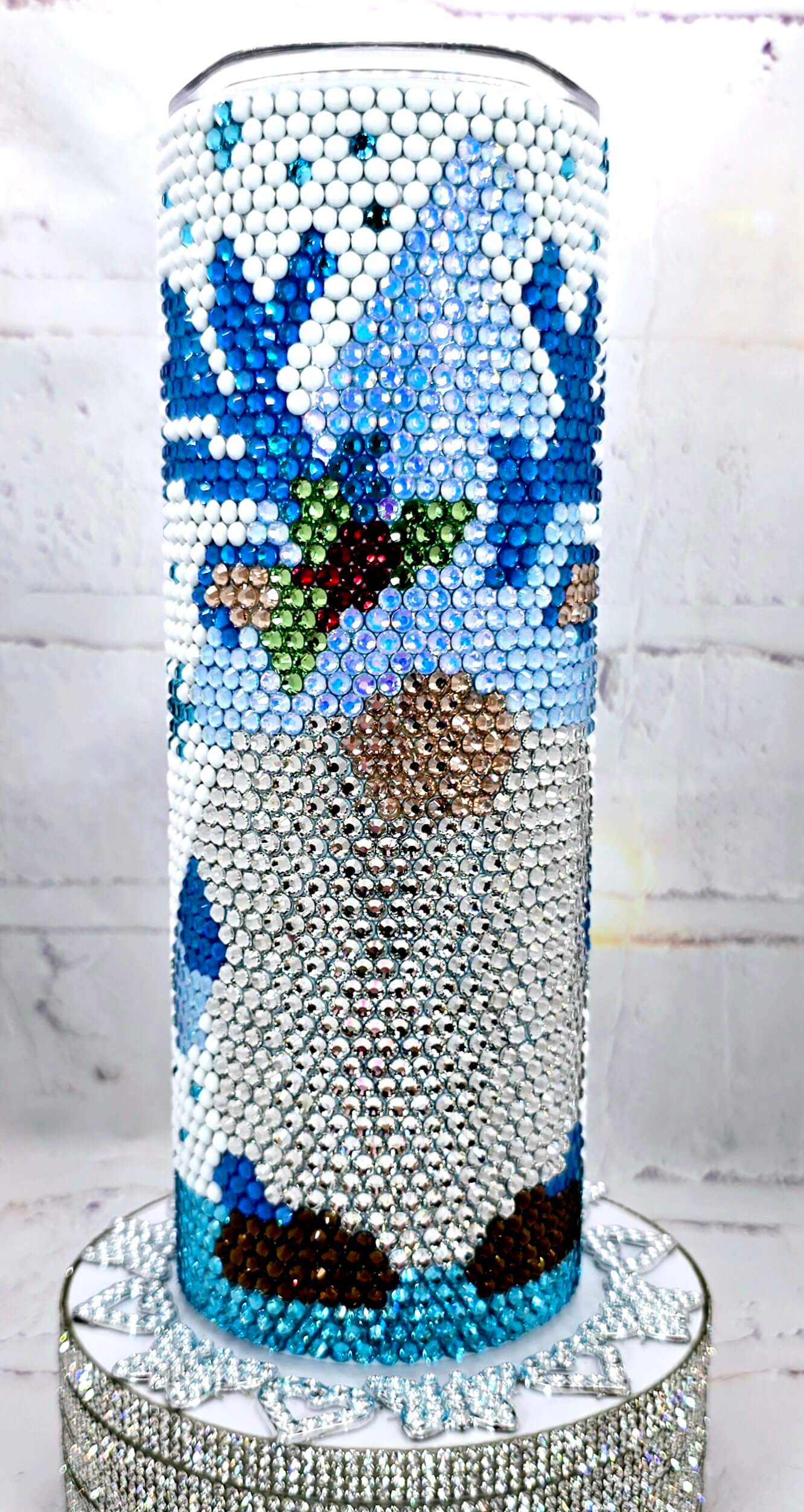 1012 Blue Gnome 20oz Rhinestone Tumbler