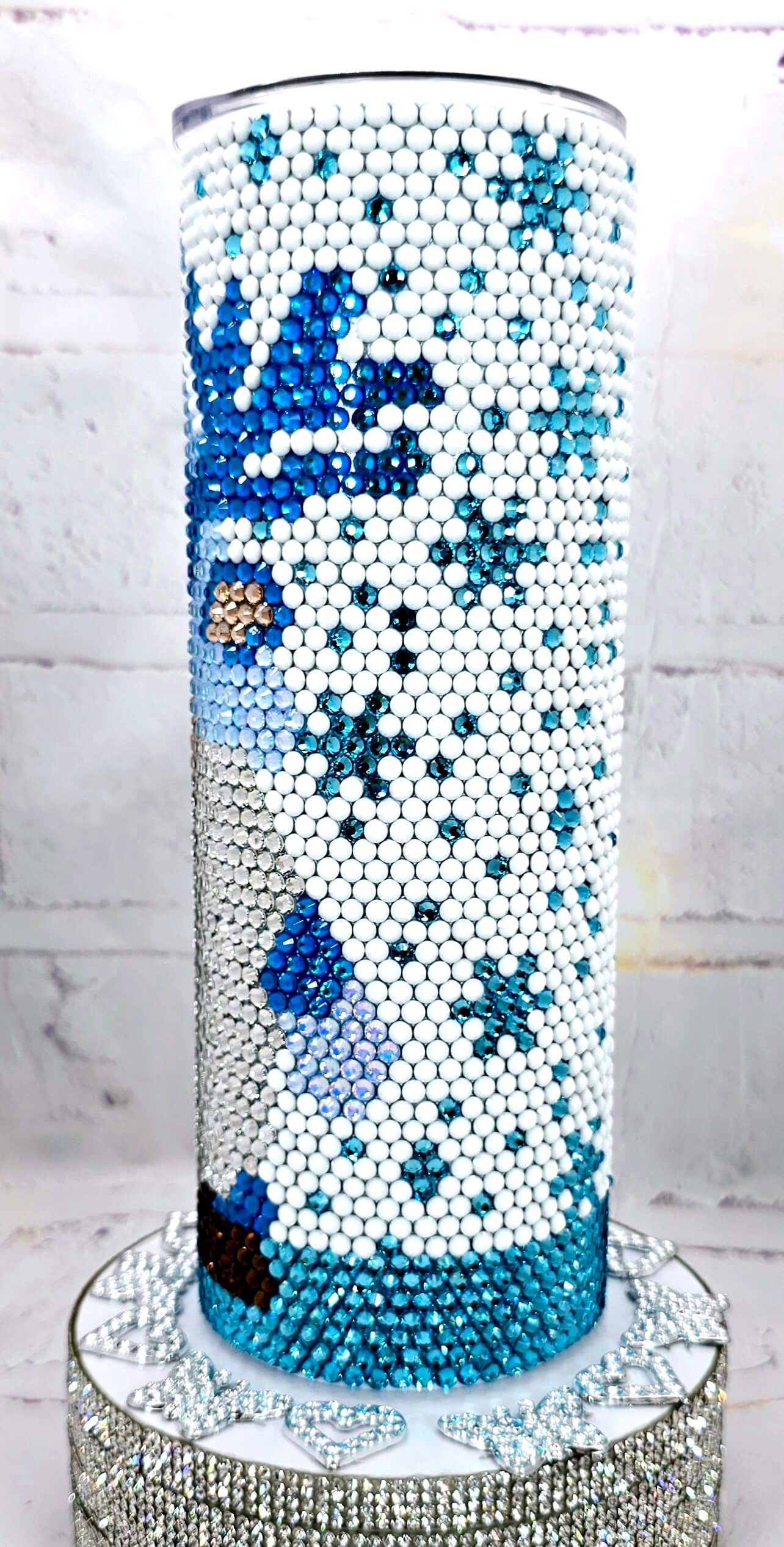 1012 Blue Gnome 20oz Rhinestone Tumbler