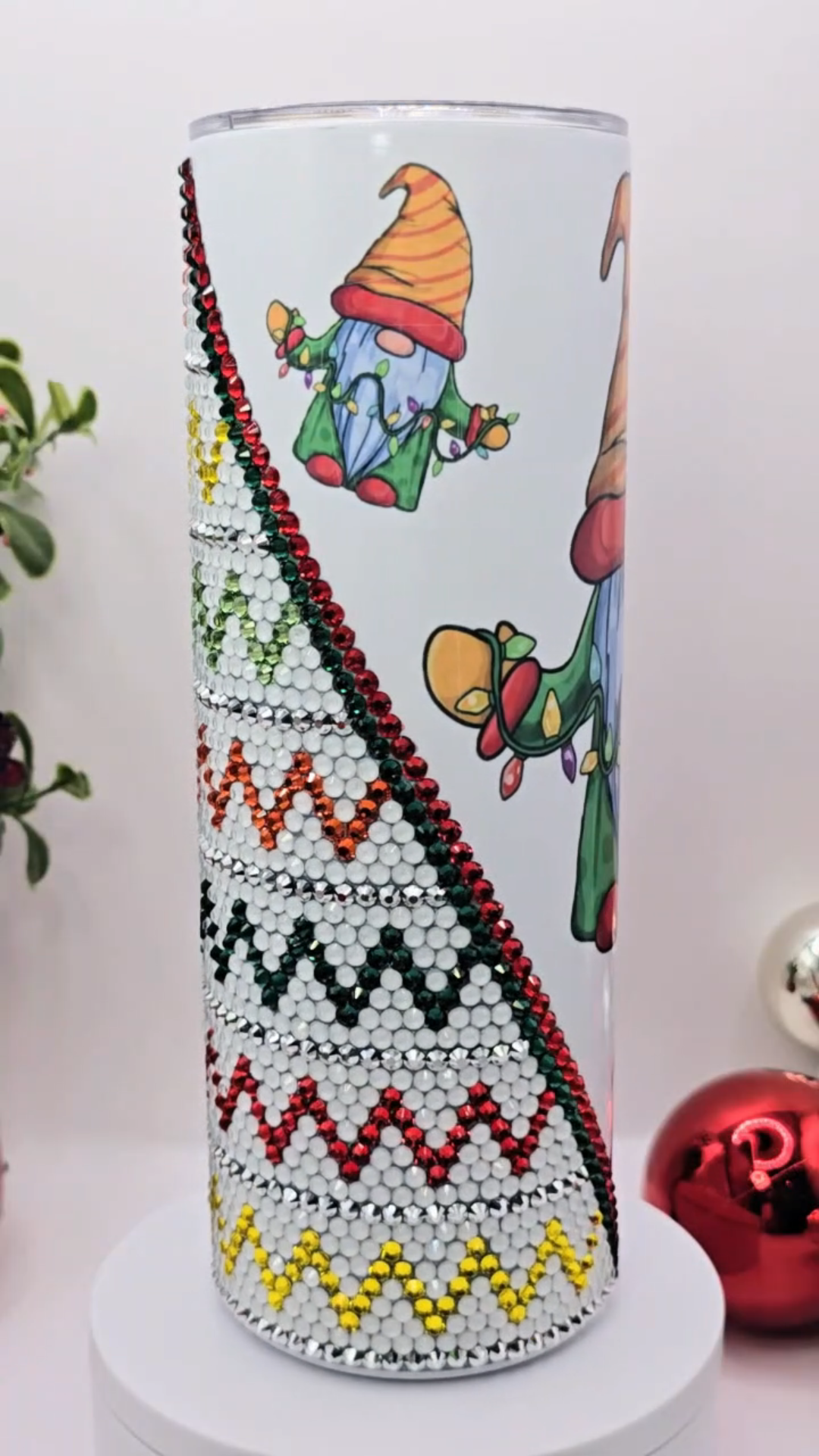 1015 Christmas Gnomes 20oz Rhinestone Tumbler