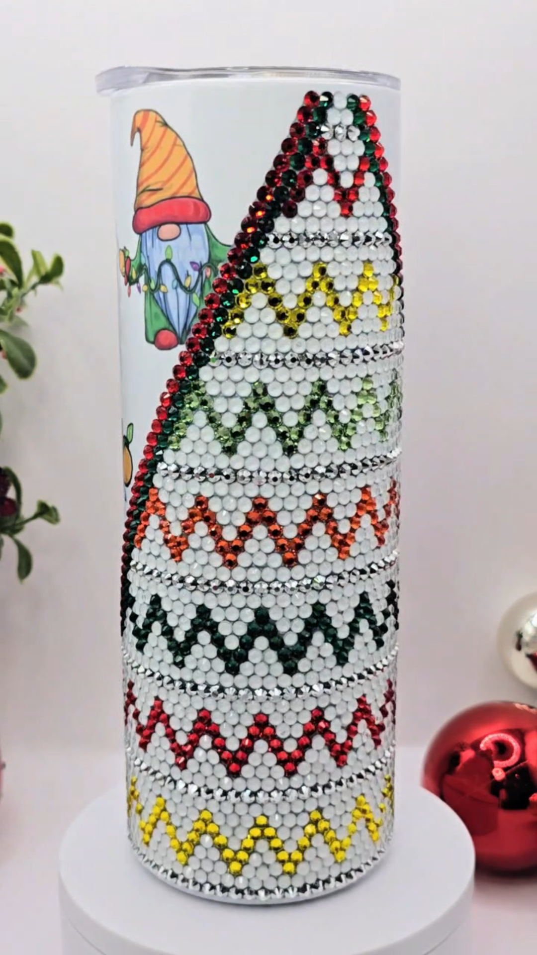 1015 Christmas Gnomes 20oz Rhinestone Tumbler
