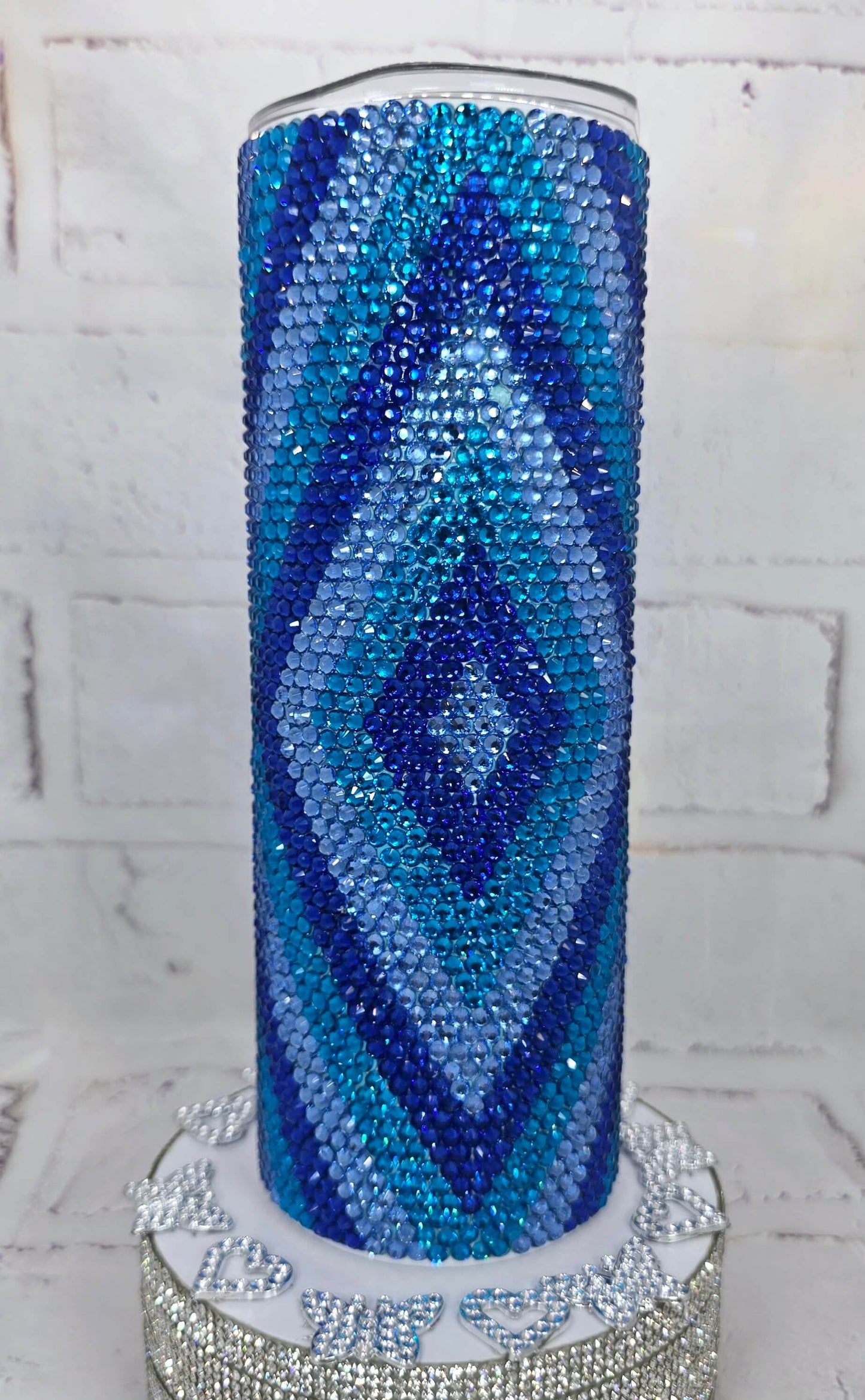 1017 Blue Diamond 20oz Rhinestone Tumbler