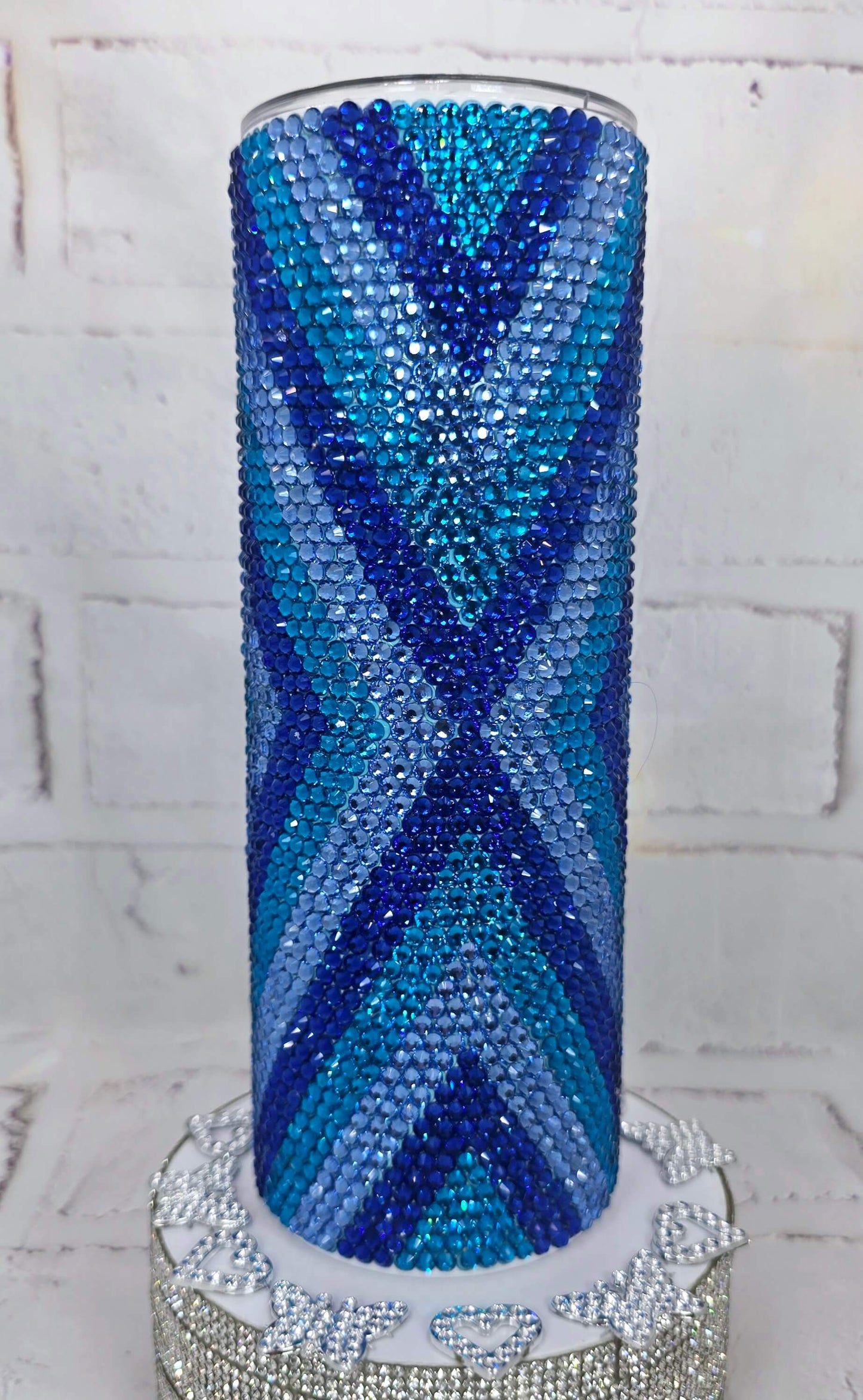1017 Blue Diamond 20oz Rhinestone Tumbler
