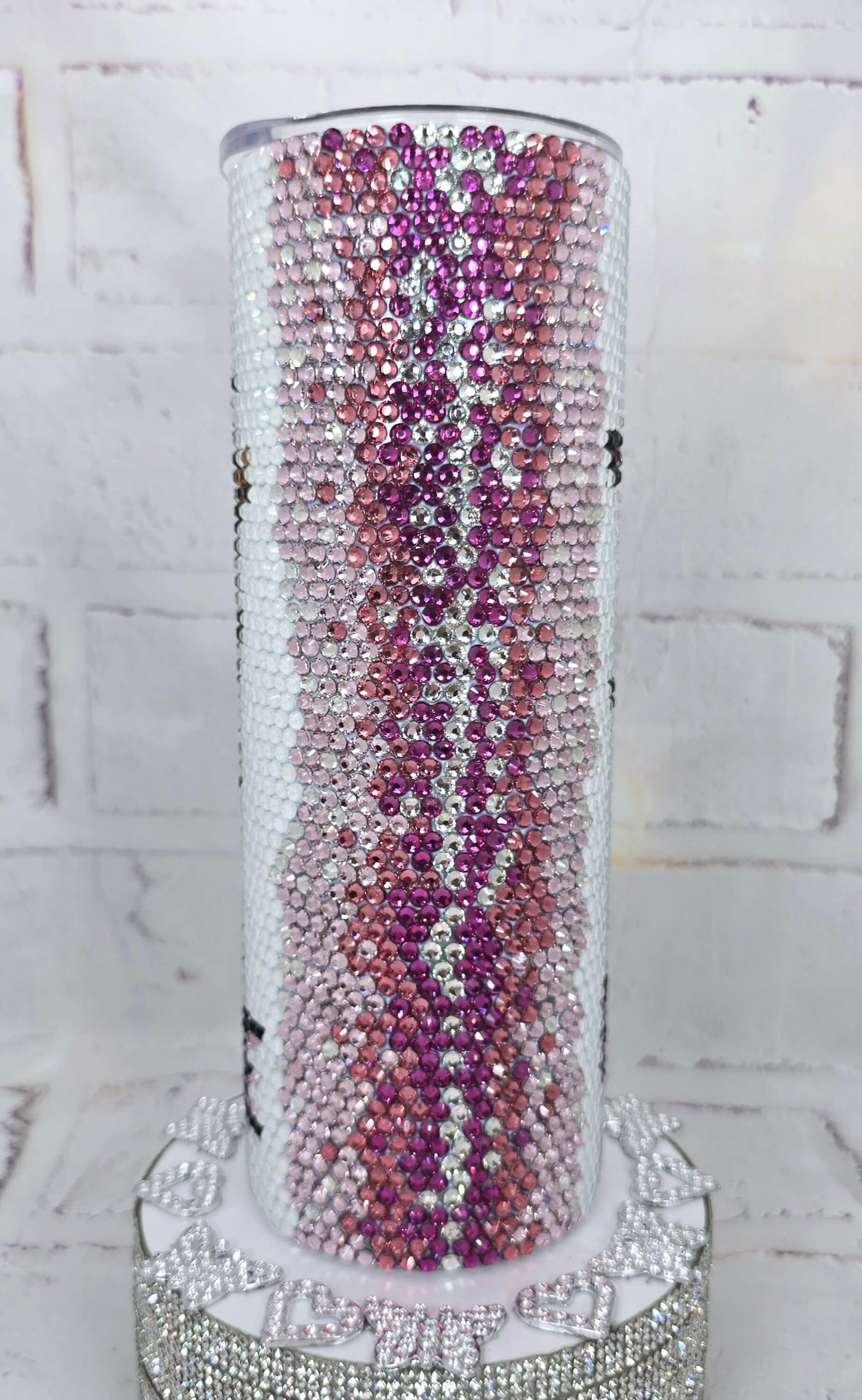 1029P Mum Life Pink 20oz Rhinestone Tumbler
