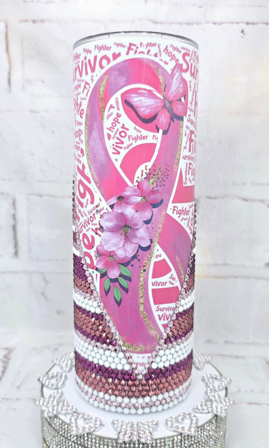 1036 BC Survivor 20oz Rhinestone Tumbler