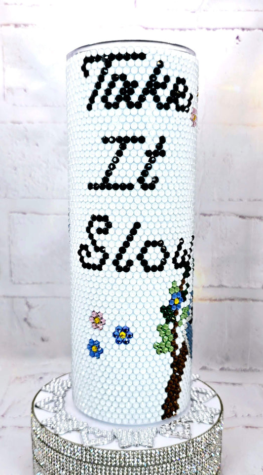 1038 Take It Slow 20oz Rhinestone Tumbler