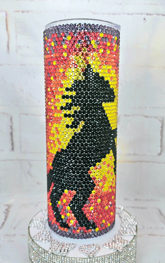 1039 Horse Sun Set 20oz Rhinestone Tumbler