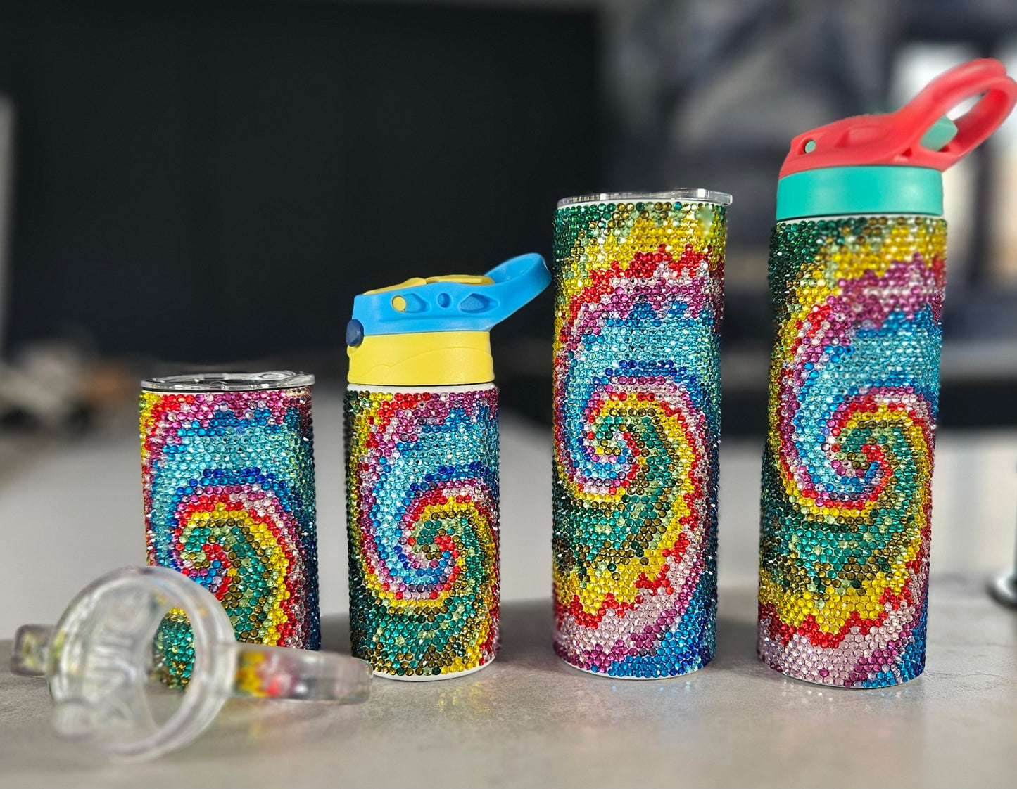 1081 Swirls 20oz Rhinestone Tumbler