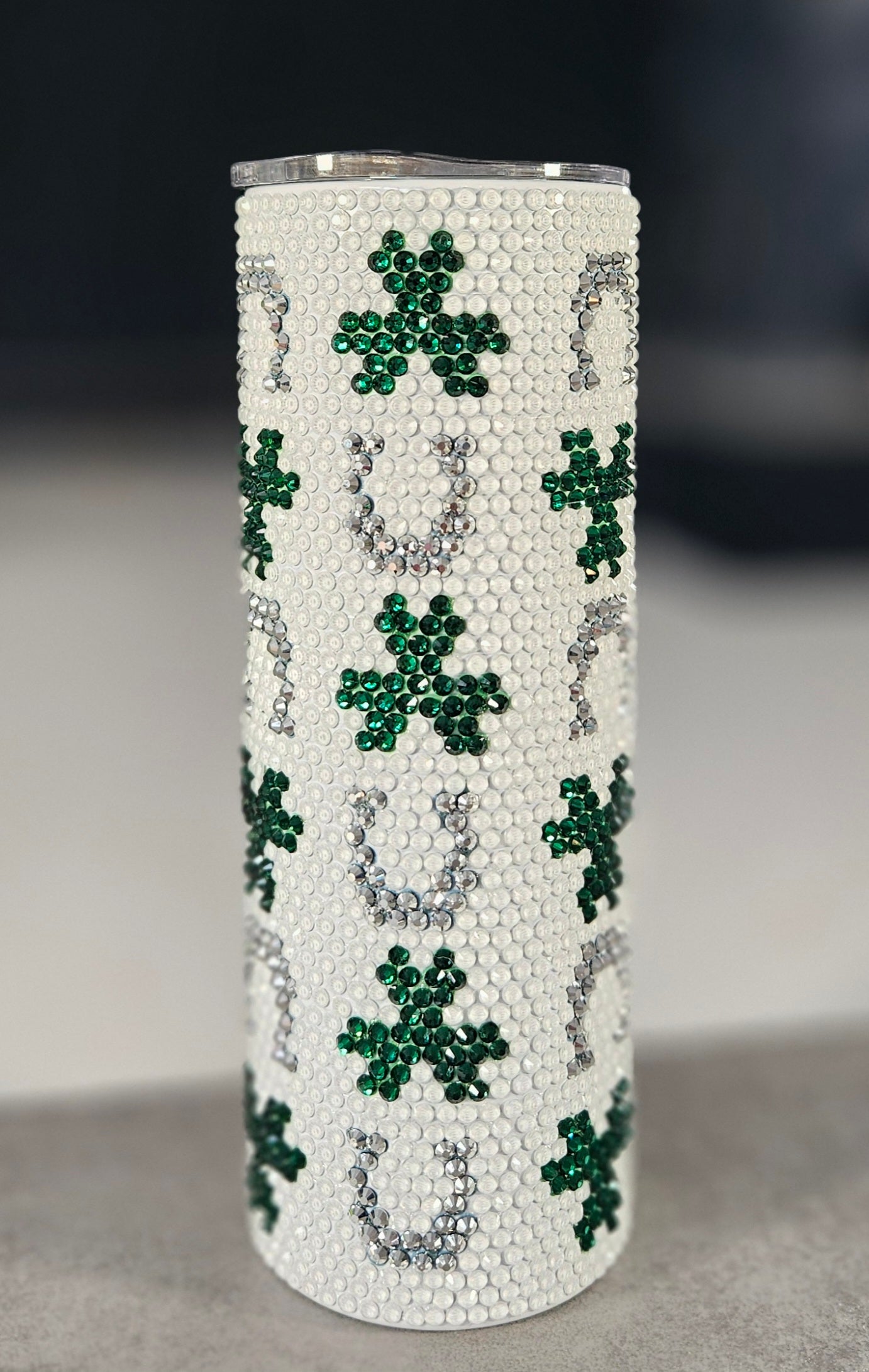 1082 Clover & Horse Shoes 20oz Rhinestone Tumbler