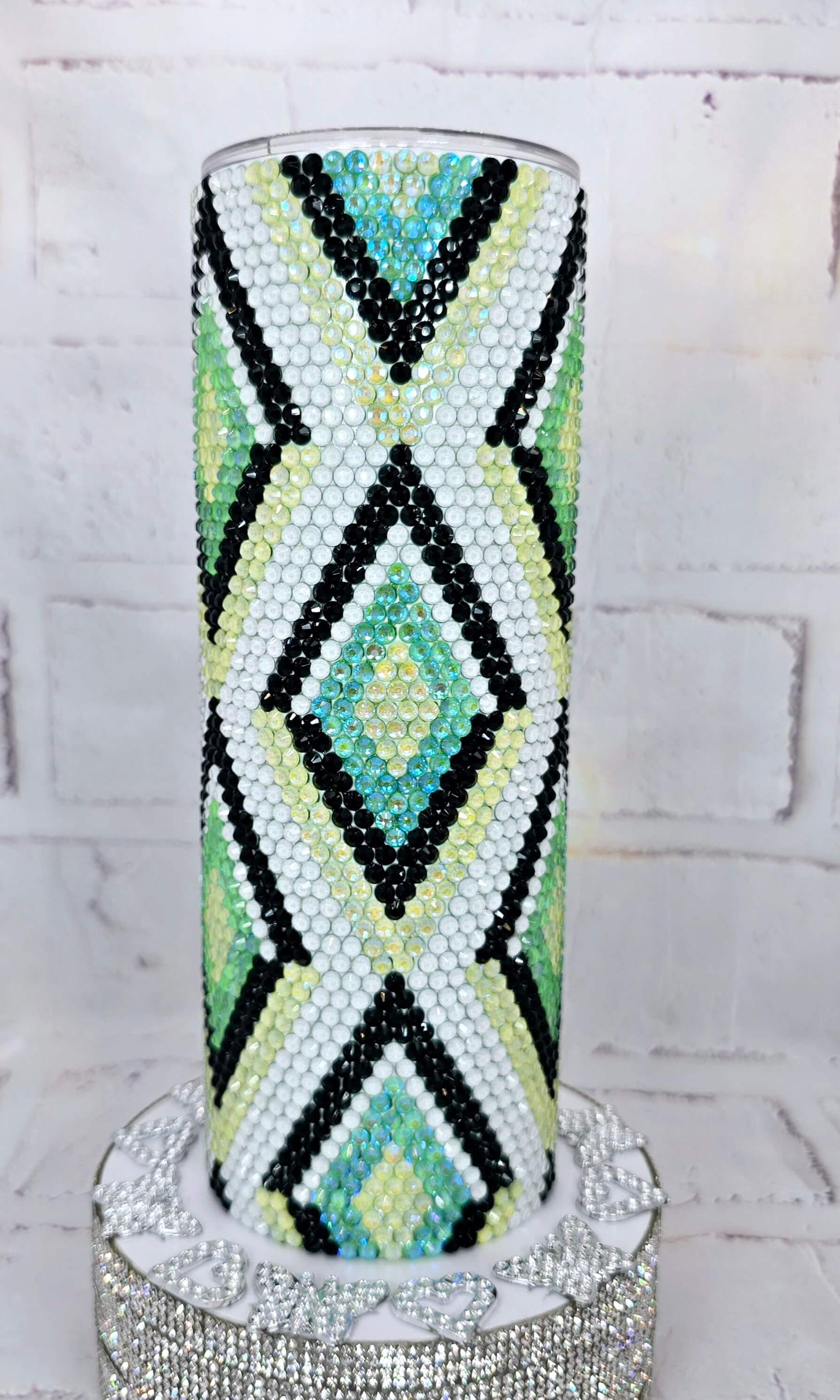 1098 Best Friend Green 20oz Rhinestone Tumbler