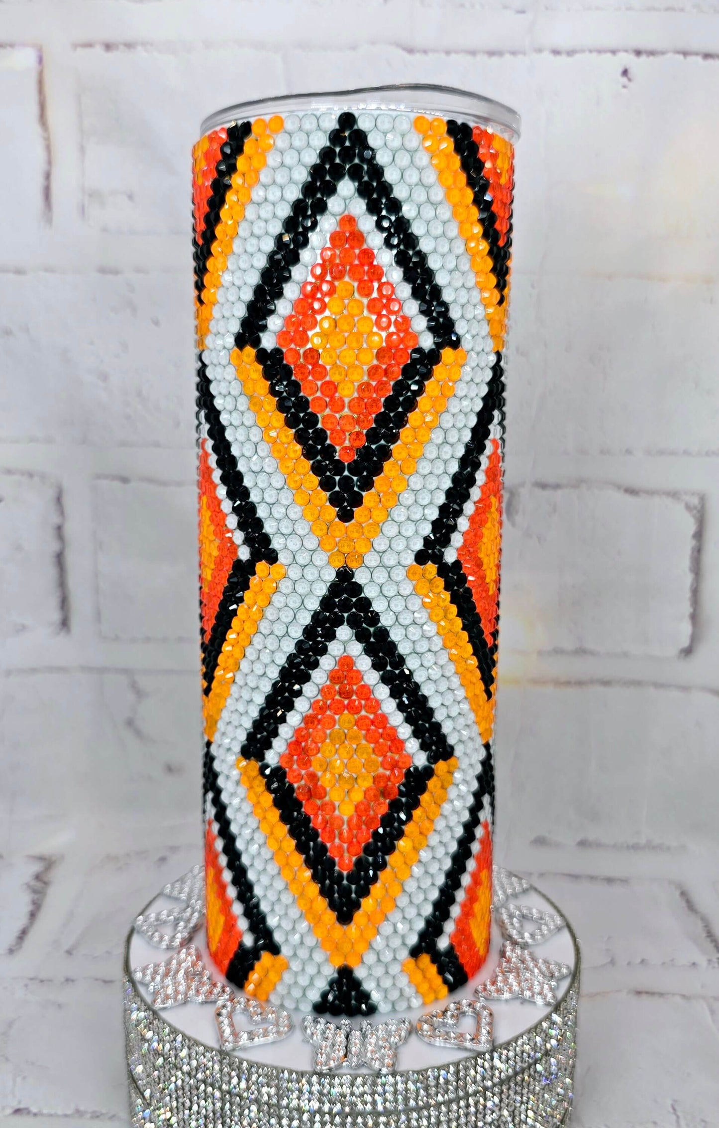 1098 Best Friend Orange 20oz Rhinestone Tumbler