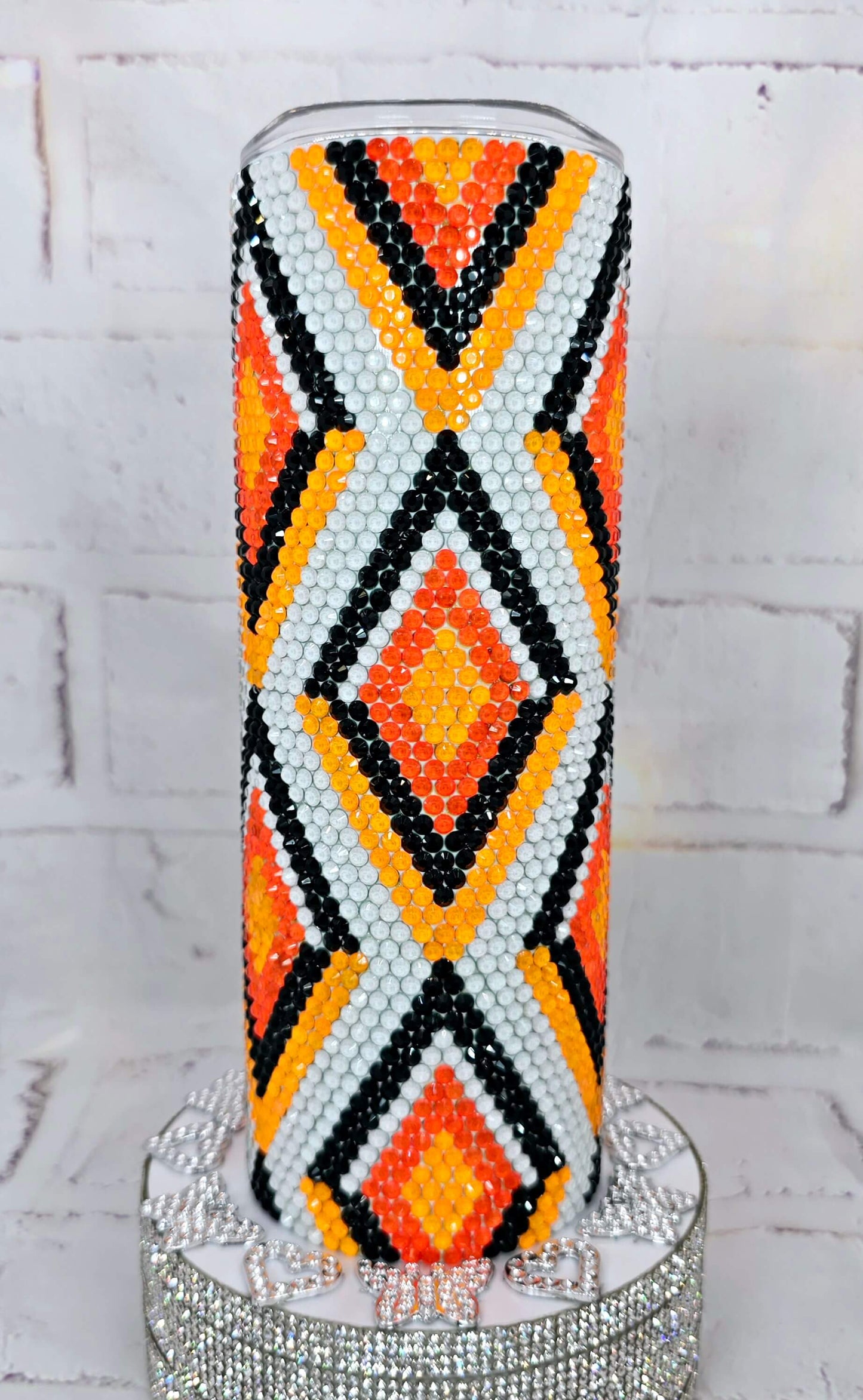 1098 Best Friend Orange 20oz Rhinestone Tumbler