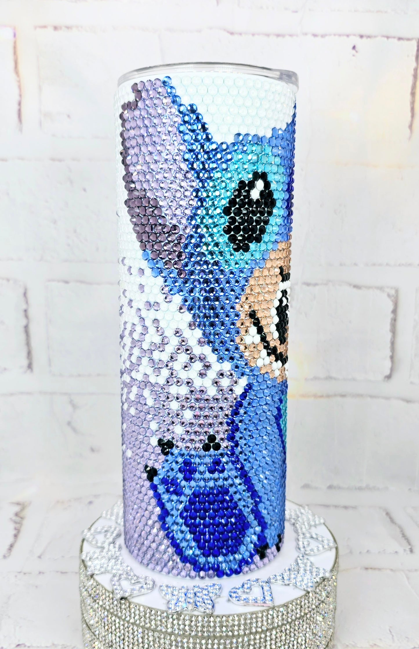 1101 Little Monster Blue 20oz Rhinestone Tumbler
