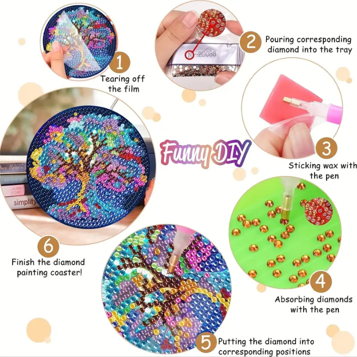 Cup Coaster Kit 8 Coasters Tree Of Life 1