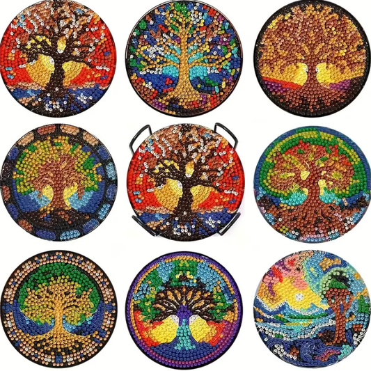 Cup Coaster Kit 8 Coasters Tree Of Life 2