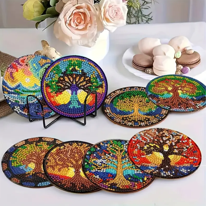 Cup Coaster Kit 8 Coasters Tree Of Life 2