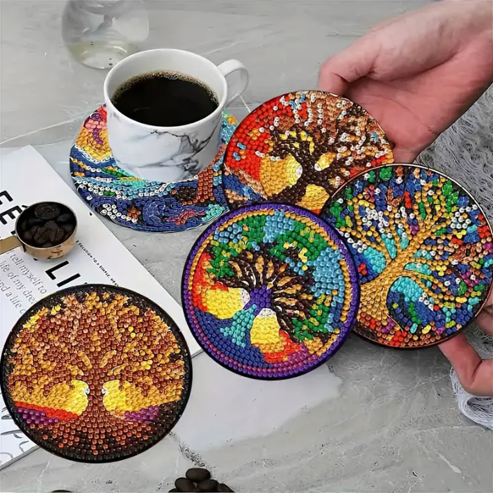 Cup Coaster Kit 8 Coasters Tree Of Life 2