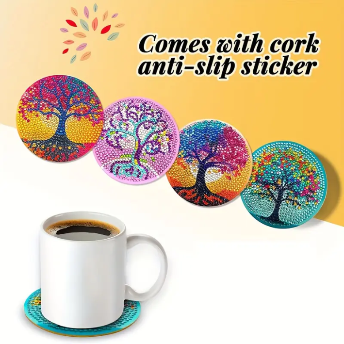 Cup Coaster Kit 8 Coasters Tree Of Life 3
