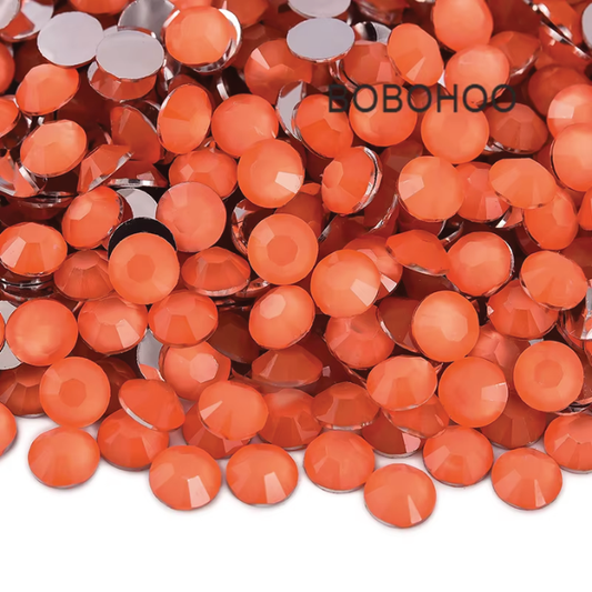 Glass Rhinestones Flat Back Non Hotfix SS16 Colour P105 Orange Neon, 4 Pack Sizes Available
