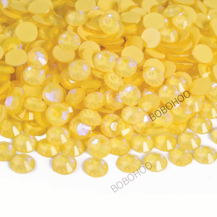 Glass Rhinestones Flat Back Non Hotfix SS16 Colour P117 Jonquil Luminous Opal, 4 Pack Sizes Available