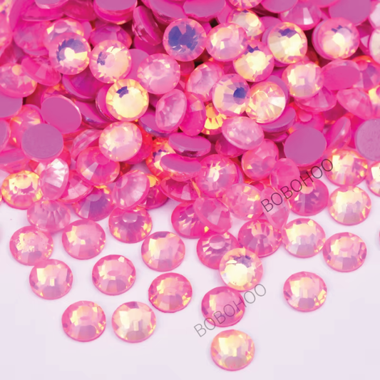 Glass Rhinestones Flat Back Non Hotfix SS16 Colour P115 Dk Pink Luminous Opal, 4 Pack Sizes Available