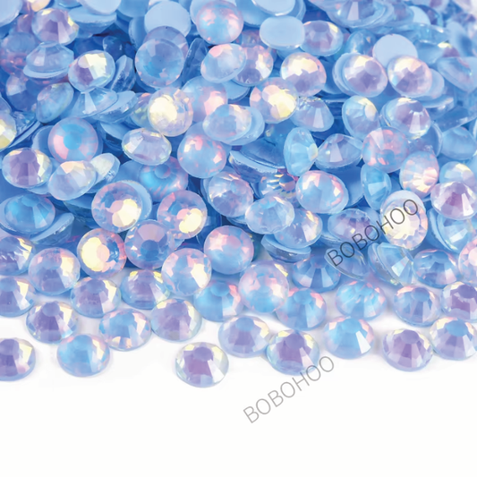 Glass Rhinestones Flat Back Non Hotfix SS16 Colour P116 Lt Sapphire Luminous Opal, 4 Pack Sizes Available
