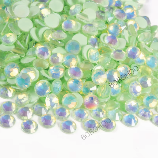 Glass Rhinestones Flat Back Non Hotfix SS16 Colour P118 Lt Peridot Luminous Opal, 4 Pack Sizes Available (Copy)