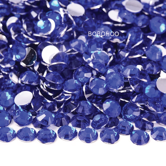Glass Rhinestones Flat Back Non Hotfix SS16 Colour P12 Sapphire (DK Blue), 4 Pack Sizes Available