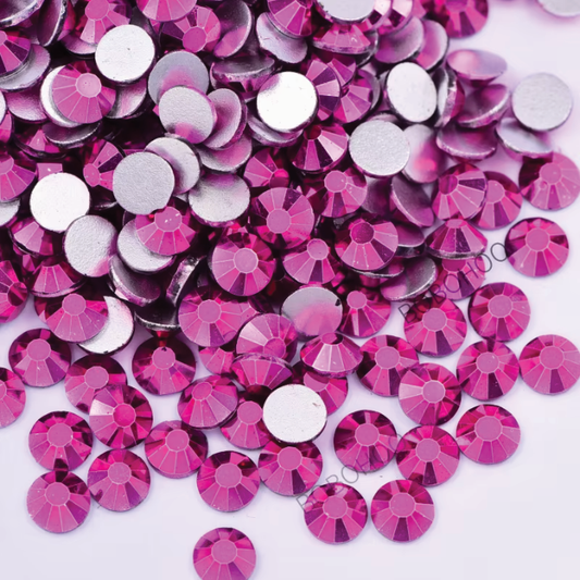Glass Rhinestones Flat Back Non Hotfix SS16 Colour P137 Mine Fuchsia, 4 Pack Sizes Available