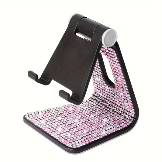 Sparkly Rhinestone Phone Stand – Adjustable Desk Holder for Smartphones