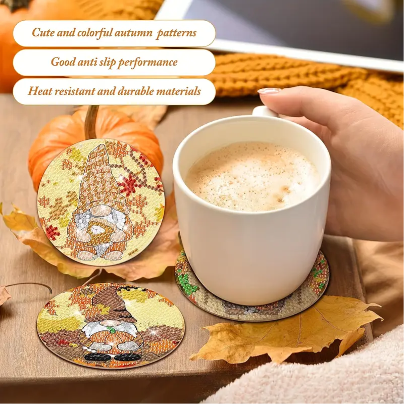 Set 14 Cup Coasters 8 Cute Gonk Designs