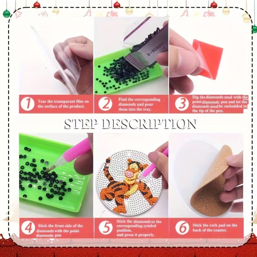 Set 20 Cup Coasters 8 Cute Bear Design