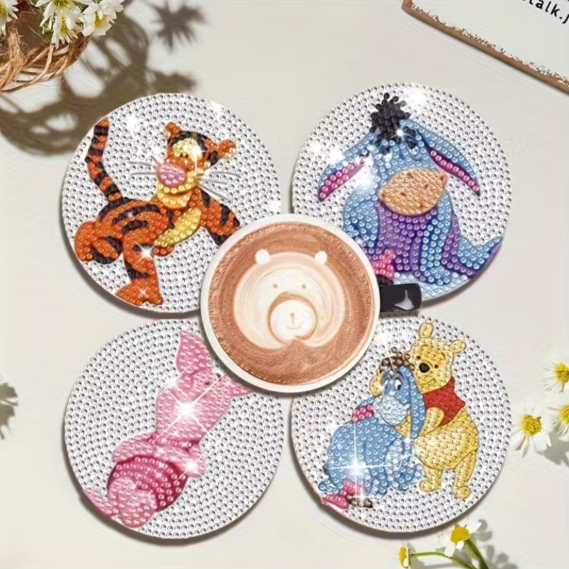 Set 20 Cup Coasters 8 Cute Bear Design