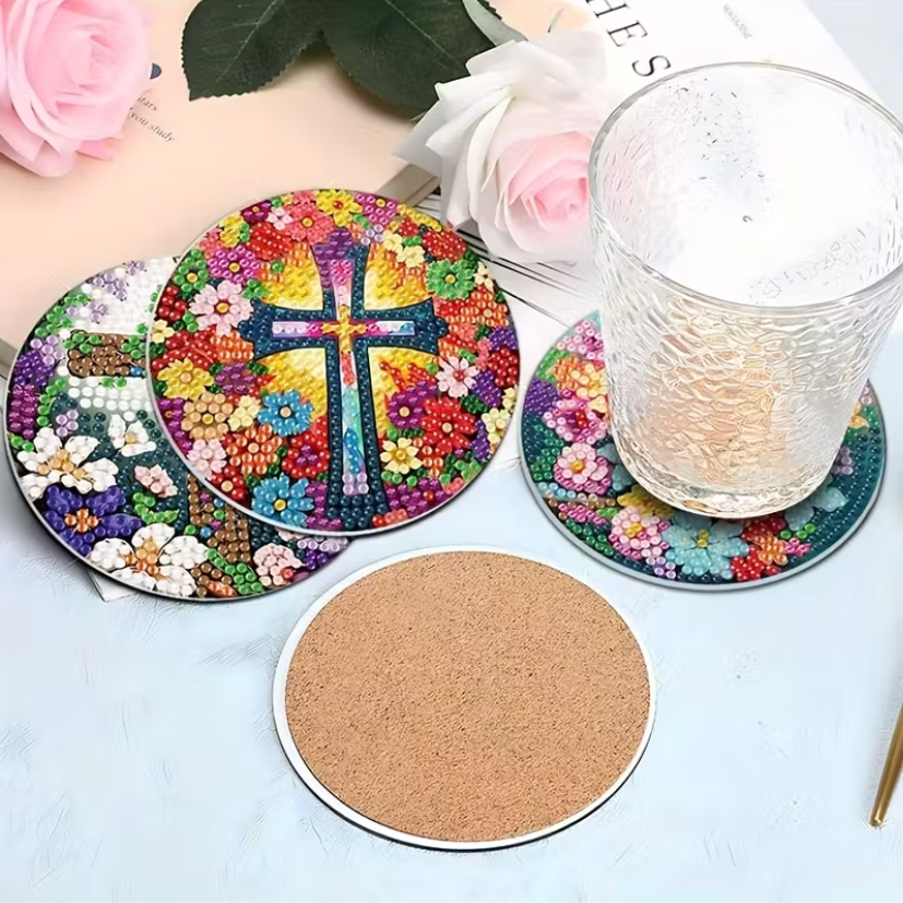 Set 23 Cup Coasters 8 Religious Theme Design